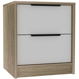 Mod Light Oak and White Two Drawer Nightstand N270-453292