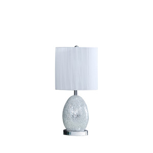 20" White Luster Mirrored Glass Table Lamp With Night Light N270-478183