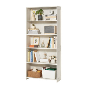 5 Tiers Wide Bookshelf, 68 in Wooden Open Bookcase with Display Storage Organizer Shelf, Freestandi E415-BSSJZFXBHB1LUKRBCV0