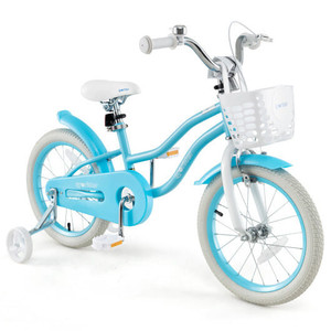 14/16/18 Inch Kids Bike with Dual Brakes and Adjustable Seat-16 inches - Color: Blue - Size: 16 inc D681-TS10086BL-16