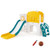 9-in-1 Toddler Slide L-Shaped with Basketball Hoop and Steering Wheel-Yellow - Color: Yellow D681-UY10152YW