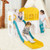 9-in-1 Toddler Slide L-Shaped with Basketball Hoop and Steering Wheel-Yellow - Color: Yellow D681-UY10152YW