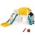 9-in-1 Toddler Slide L-Shaped with Basketball Hoop and Steering Wheel-Yellow - Color: Yellow D681-UY10152YW