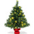 24 Inch Mini Pre-Lit Christmas Tree Small Tabletop Fir Xmas Tree - Color: Green - Size: 2 ft D681-CM21216