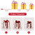 3 Pieces Christmas Lighted Gift Boxes Decorations with 60 LED Lights for Indoor and Outdoor B593-EU10020US