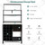 Kitchen Bakers Rack Freestanding Wine Rack Table with Glass Holder and Drawer-Black - Color: Black D681-JV10117BK