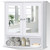 White Bathroom Wall Medicine Cabinet with Mirror and Open Shelf Q280-BWCDMEB5981874