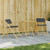 Bistro Set Dark Grey, Natural Bamboo Bamboo, Polyester Compact A949-3208934