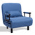 3-in-1 Convertible Sofa Bed with 5-Position Adjustable Backrest and Lumbar Pillow-Blue - Color: Blue D681-HW54759BL