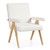Mid Century Modern Accent Chair with Rubber Wood Frame and Padded Armrests-White B593-JV12049