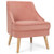 Mid Century Velvet Accent Chair with Rubber Wood Legs for Bedroom-Pink - Color: Pink D681-HW67579PK