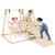 4-in-1 Indoor Jungle Gym with Baby Swing and Climbing Ramp-Natural - Color: Natural D681-TS10247NA