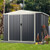 7.5 x 6.3 FT Metal Outdoor Storage Shed with Lockable Door-Gray - Color: Gray D681-GT4194GR+