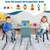 5 Pieces Kids Wooden Activity Play Furniture Set with Building Blocks-Blue - Color: Blue D681-HY10034BL