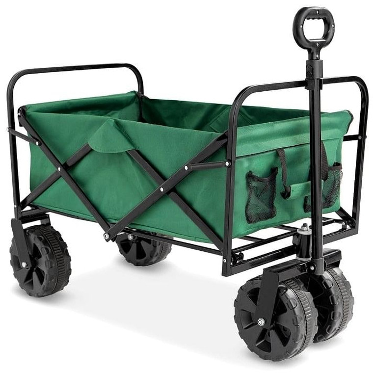 Green Heavy Duty Collapsible Multipurpose Indoor/Outdoor Utility Garden Cart Q280-GRHB3611