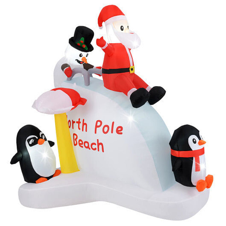 6 Feet Christmas Inflatable with Blow up Penguins and Santa Decoration - Color: Multicolor - Size:  D681-CM24954US