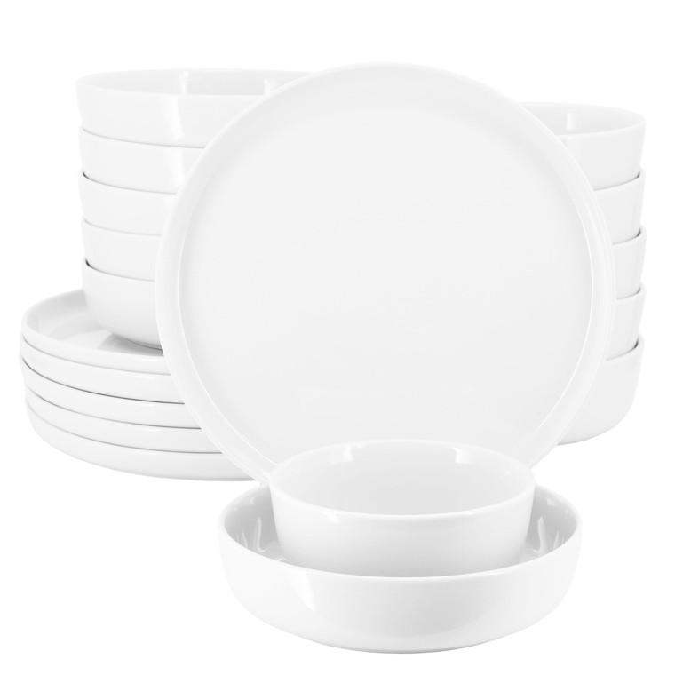 Elama Duncan 18 Piece Porcelain Dinnerware Set in White D970-ELM-DUNCAN-W