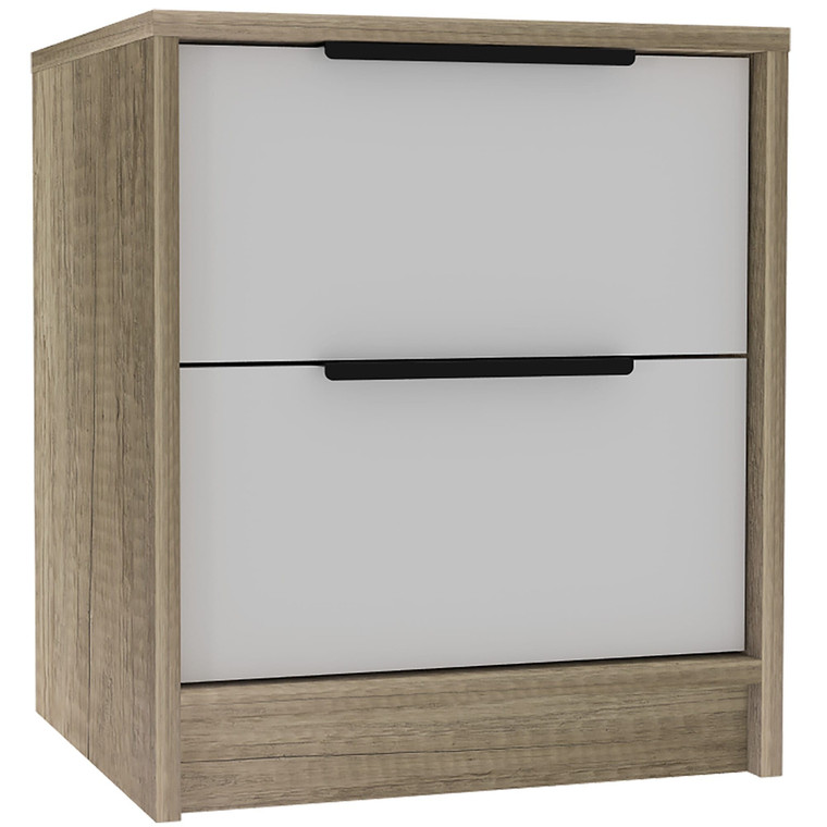 Mod Light Oak and White Two Drawer Nightstand N270-453292