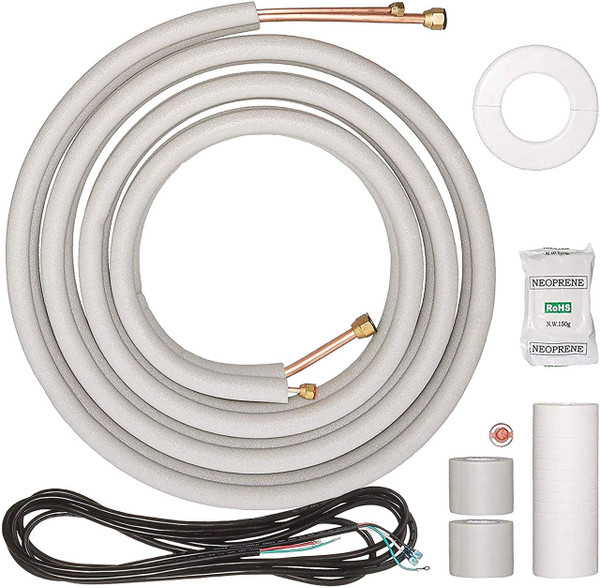 Ensemble de Conduites Frigorifiques Isolées de 16 pi pour Système Central 3/4 po et 3/8 po