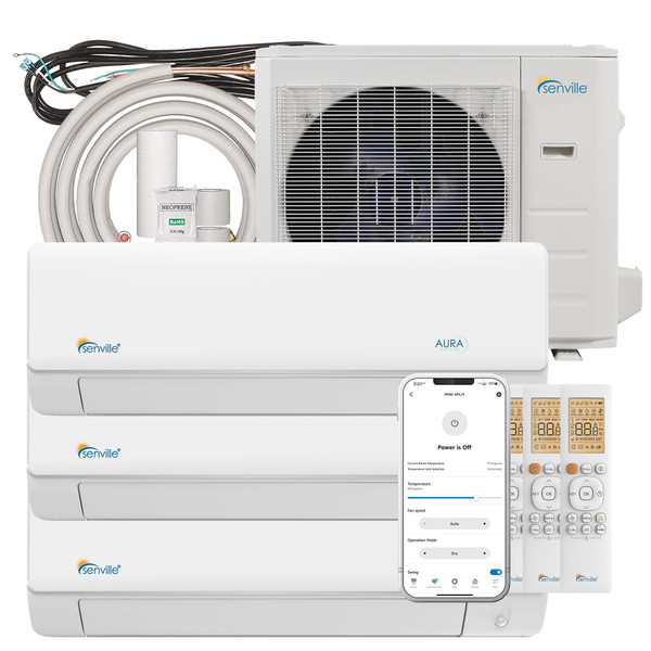 28000 BTU à Trois Zone Climatiseur Mural et Thermopompe - SENA/30HF/T