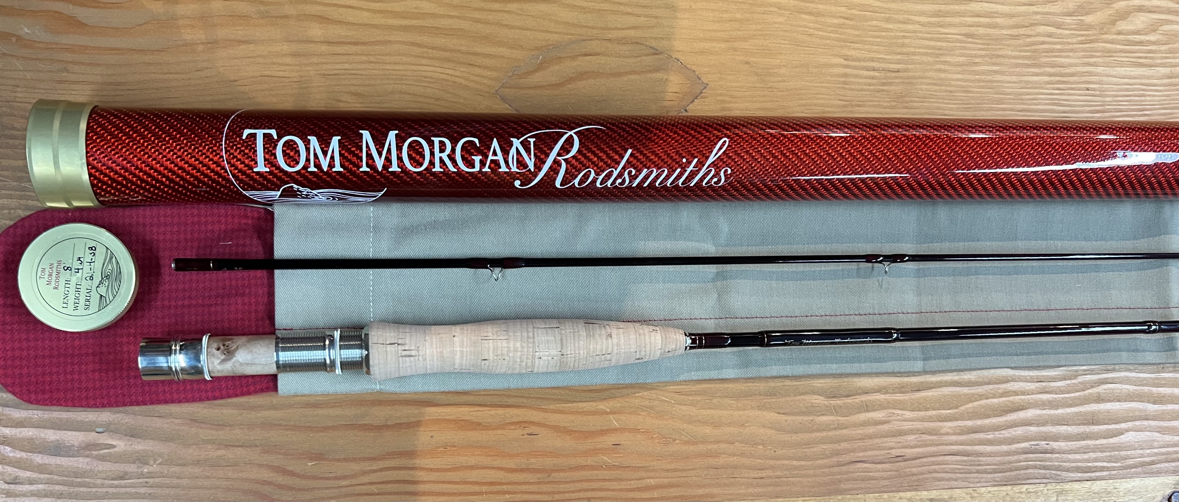 Tom Morgan RodSmiths Graphite Fly rod 8' 4wt 2pc Red Blank