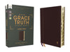 NASB, The Grace and Truth Study Bible, Large Print, Leathersoft, Maroon, Red Letter, 1995 Text, Thumb Indexed, Comfort Print