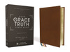 NASB, The Grace and Truth Study Bible, Premium Goatskin Leather, Brown, Premier Collection, Black Letter, 1995 Text, Art Gilded Edges, Comfort Print