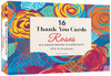 16 Thank You Cards, Roses: 4 1/2 x 3 inch blank cards in 8 Lovely Designs (2 each) with 16 Envelopes