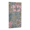 2026 Morris Pink Honeysuckle (William Morris) Slim 12-month Horizontal Hardcover Flexi Dayplanner 2026 (Elastic Band Closure)