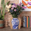 Cardboard Vase Sleeve - Blue & White Oriental