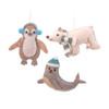 Arctic Animals Flat Felt Hanging Decorations - Set of 3