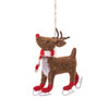 Skating Rudolph Felt Decoration