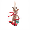 Reindeer on a Scooter Felt Decoration