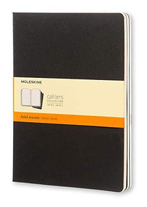 Moleskine Ruled Cahier Xl - Black Cover (3 Set) by Moleskine (Author)