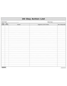30 Day Action List