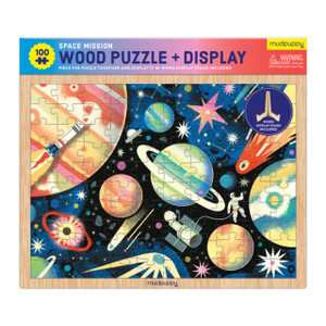 Space Mission 100 Piece Wood Puzzle + Display Space Mission 100 Piece Wood Puzzle + Display
