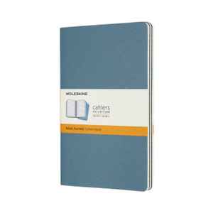 Set Of 3 Moleskine Large Ruled Cahier Journals : Brisk Blue Set Of 3 Moleskine Large Ruled Cahier Journals : Brisk Blue
