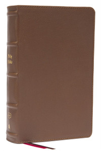 KJV, Personal Size Large Print Single-Column Reference Bible, Genuine Leather, Brown, Red Letter, Comfort Print : Holy Bible, King James Version