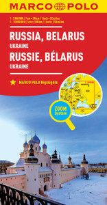 Russia and Belarus Marco Polo Map: Also shows Ukraine