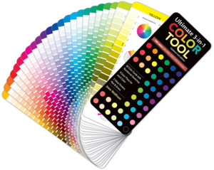 Ultimate 3-in-1 Color Tool 3rd Edition: • 24 Color Cards with Numbered Swatches • 5 Color Plans for Each Color • 2 Value Finders Red & Green • 816 Colors with Cmyk, Rgb & Hex Formula