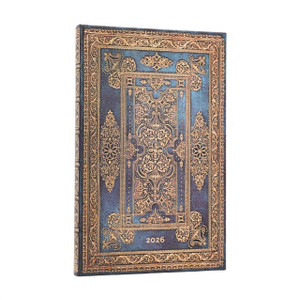 2026 Blue Luxe (Luxe Design) Maxi 12-month Horizontal Hardcover Flexi Dayplanner 2026 (Elastic Band Closure)