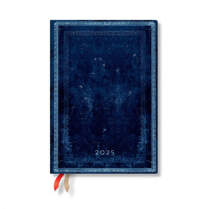 Inkblot (Old Leather Collection) Midi 12-month Horizontal Hardback Dayplanner 2025 (Elastic Band Closure)