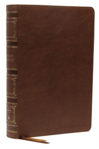 Nkjv, Single-Column Wide-Margin Reference Bible, Leathersoft, Brown, Red Letter, Thumb Indexed, Comfort Print: Holy Bible, New King James Version Nkjv, Single-Column Wide-Margin Reference Bible, Leathersoft, Brown, Red Letter, Thumb Indexed, Comfort Print: Holy Bible, New King James Version