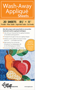 Wash-Away Applique Sheets: 15 Sheets • 8 1/2” x 11” • Printable • Water Soluble • Single-Sided Fusible • ECO-Friendly