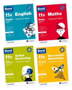 Bond 11+ Assessment Papers 8-9 years Bundle: English, Maths, Non-verbal Reasoning, Verbal Reasoning (for GL Assessment & other 11 plus exams)