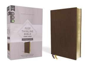 Nasb, Thinline Bible, Large Print, Passaggio Setting, Leathersoft, Brown, Red Letter, 1995 Text, Comfort Print: Elegantly Uniting Single And Double Columns Into One Passaggio Setting Bible Design