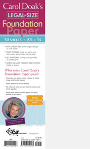 Carol Doak'S Legal Size Foundation Paper: 50 Sheets, 8 1/2" X 14"