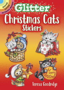 Glitter Christmas Cats Stickers Glitter Christmas Cats Stickers