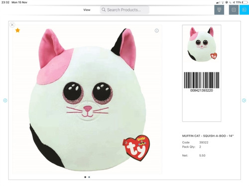 Muffin Cat Squish-A-Boo 14"
