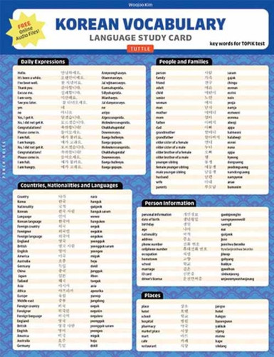 Korean Vocabulary Language Study Card : Essential Words and Phrases Required for the TOPIK Test (Includes Online Audio)